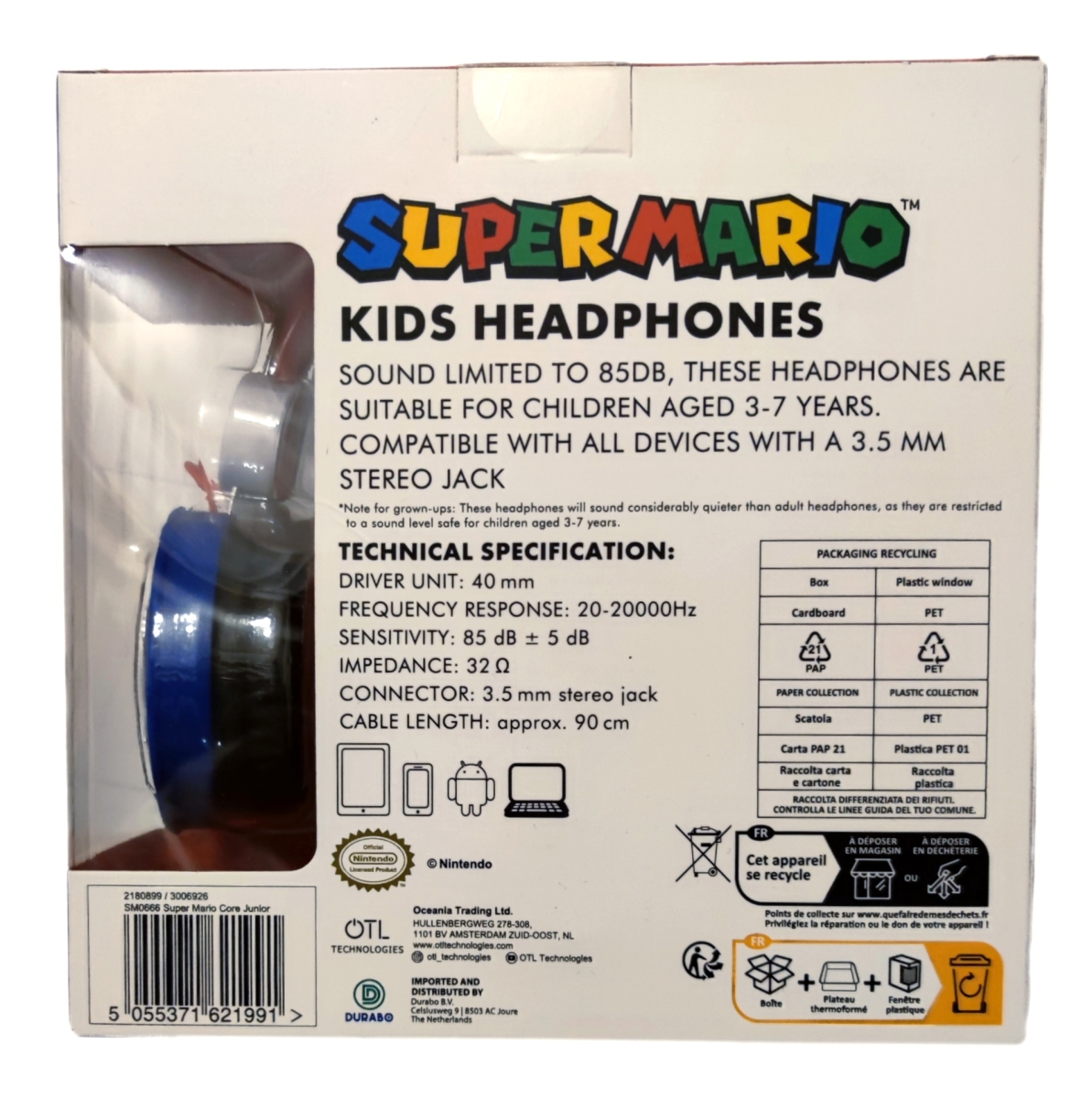 Super Mario Kopfhörer in der Farbe blau